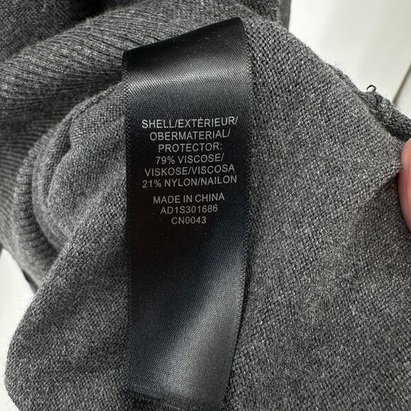 Adrianna Papell Tipped Turtleneck Sweater XL Heather Gray Black Trim Super Soft - Picture 7 of 9